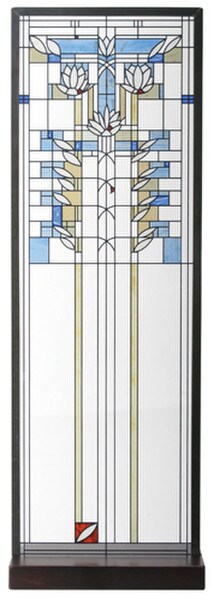 Waterlilies by Frank Lloyd Wright Art Glass Panel Sculpture